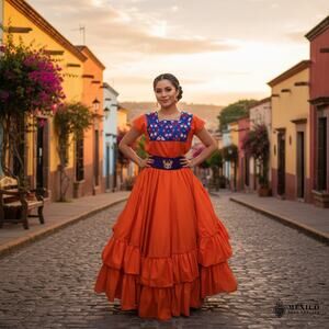 Mexican double circle practice skirt folklorico